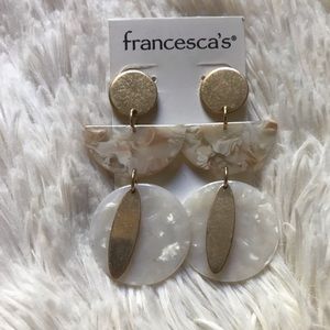 Tiered gold statement earrings